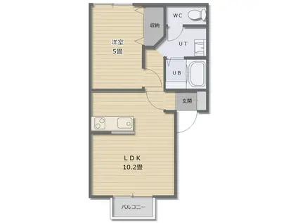 サンヴァレイ神山(1LDK/1階)の間取り写真