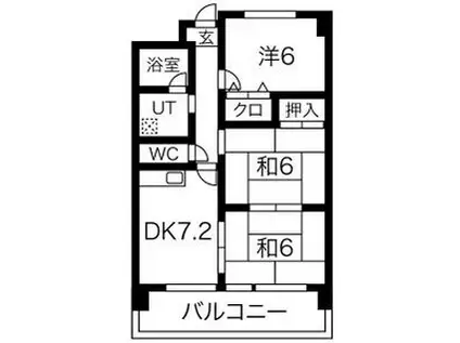 シャトー三宅(3DK/3階)の間取り写真