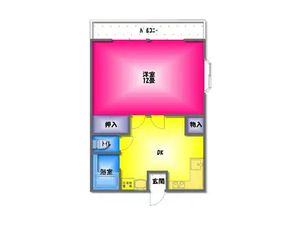 SATOハイツI(1DK/1階)の間取り写真