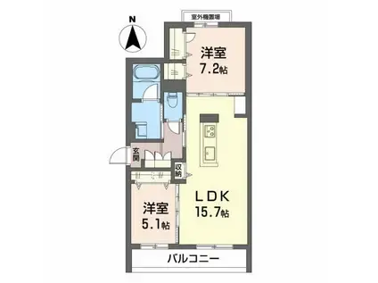 シャーメゾン タニガワ(2LDK/3階)の間取り写真