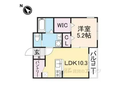 マイ・スイート・ホーム壱乃穂(1LDK/3階)の間取り写真
