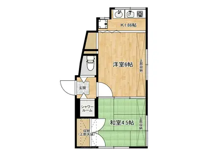 ホーリー・ハウス(2K/2階)の間取り写真