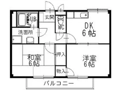 サープラスIITSUTSUMI(2DK/2階)の間取り写真
