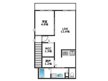 カーサヴェルデ(1LDK/2階)の間取り写真