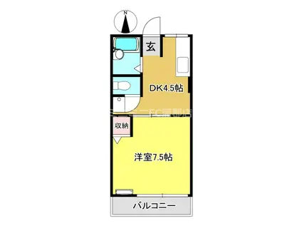 カルムM1(1DK/1階)の間取り写真