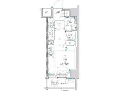 クラリッサ川崎ルーナ(ワンルーム/4階)の間取り写真