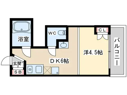 アロハ新大阪(1DK/2階)の間取り写真