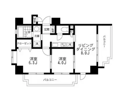 レジディア文京本郷(3K/7階)の間取り写真