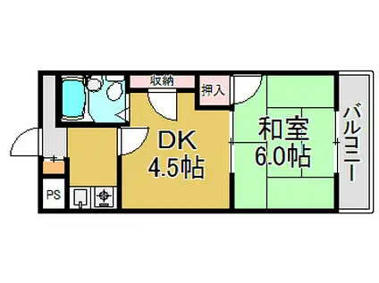 マンションプレザント(1DK/9階)の間取り写真