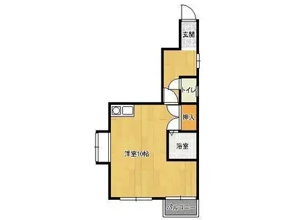 アムール貴船(ワンルーム/2階)の間取り写真