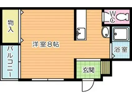紫陽花館(ワンルーム/4階)の間取り写真