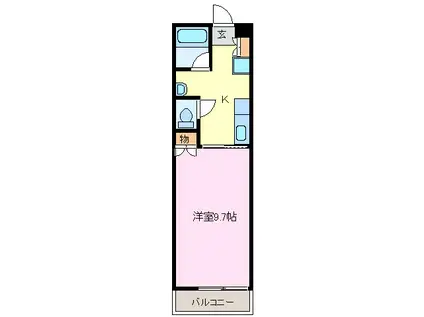 ワールド十宮(1K/1階)の間取り写真