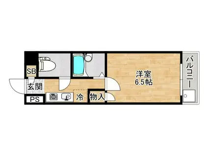 ギャレ蛍池新館(1K/3階)の間取り写真