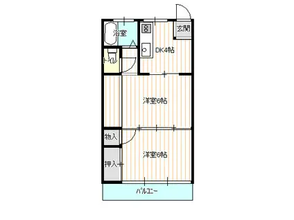ヒカリハイツ(2DK/2階)の間取り写真