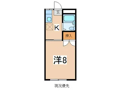 ライオンズハイツT(1K/2階)の間取り写真