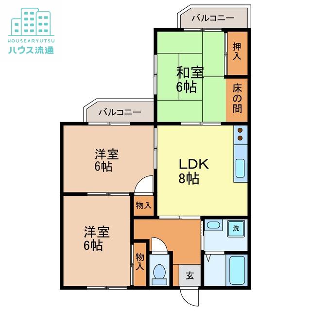 グランデージ・パル(3LDK/1階)の間取り写真