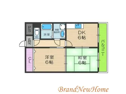 コーポアオイ(2DK/3階)の間取り写真