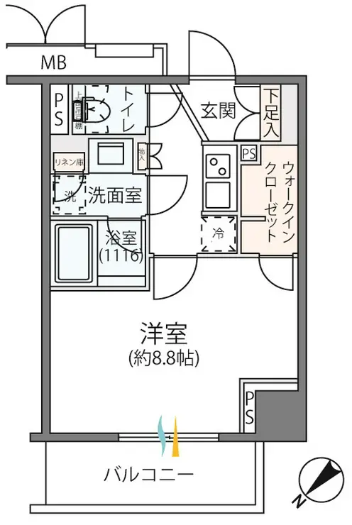 リージア海老名ビナフロント 7階階 間取り