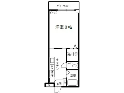 ブリスベンハイツ(1K/2階)の間取り写真