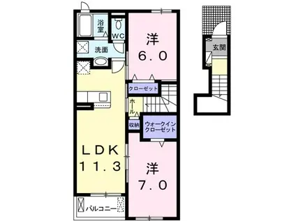 メゾン 安芸I(2LDK/2階)の間取り写真