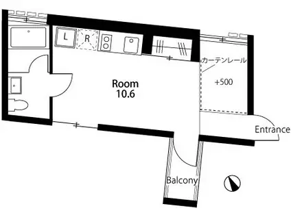 ＪＲ中央線 吉祥寺駅 徒歩8分 3階建 築13年(ワンルーム/1階)の間取り写真