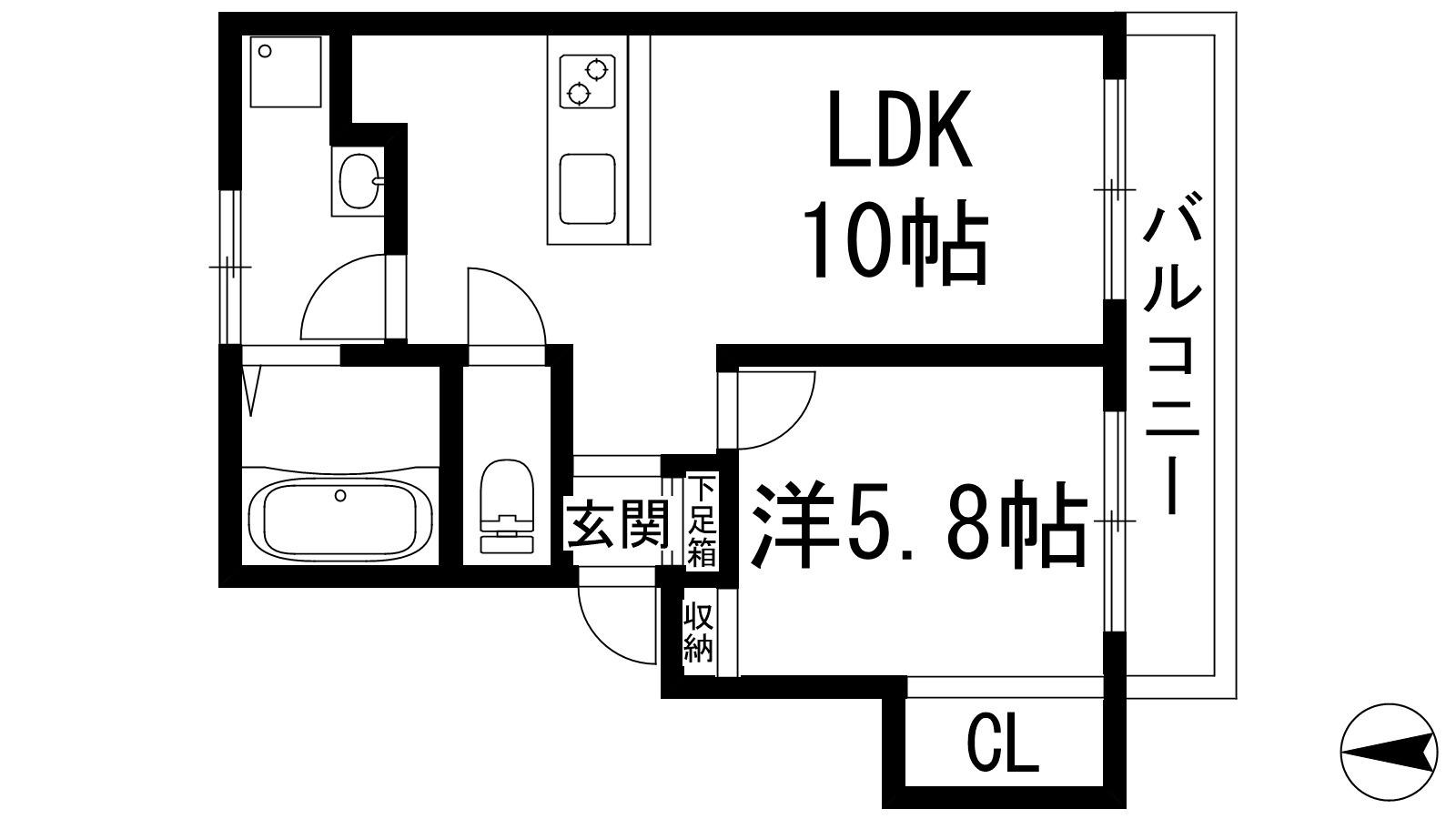 ハイツ77パート1(1LDK/1階)の間取り写真