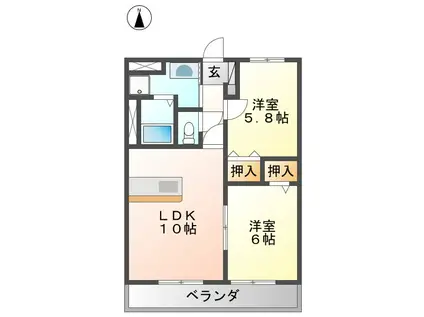 OTTIPLATZ(2LDK/2階)の間取り写真