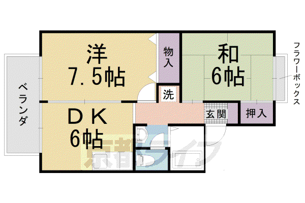 WIN67(2DK/2階)の間取り写真