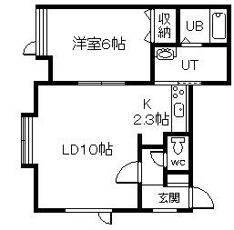 クラルテ(1LDK/1階)の間取り写真