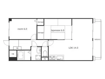 メモリータイム(2LDK/2階)の間取り写真