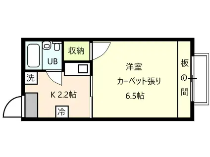 ハイツ愛美I.II(1K/2階)の間取り写真