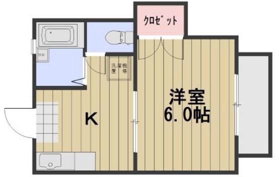 エステート新保B(1K/2階)の間取り写真