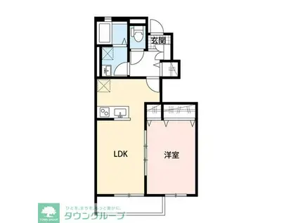 CLAIR YUZU(1LDK/1階)の間取り写真