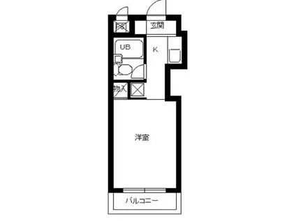 スカイコート西川口(1K/3階)の間取り写真