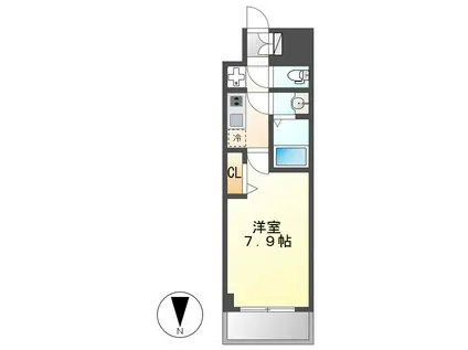 プレサンス広小路通パルス(1K/4階)の間取り写真