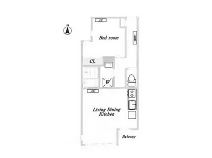 カーサ麻布ANNEX(1LDK/4階)の間取り写真