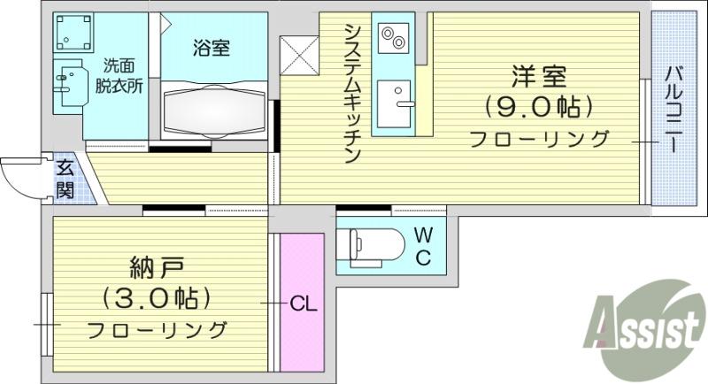 ANYRE高砂駅東Ⅱ(ワンルーム/1階)の間取り写真