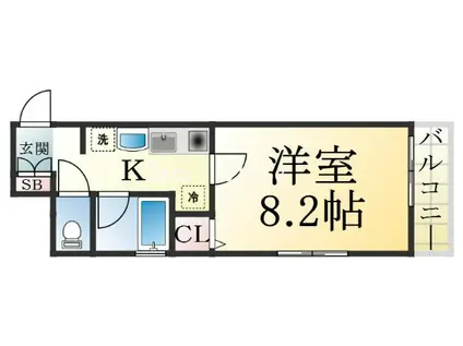 リヴィエーラ須磨(1K/1階)の間取り写真