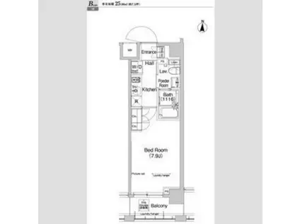 プラウドフラット神楽坂III(1K/2階)の間取り写真