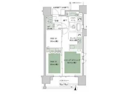 シティハウス湯島ステーションコート(2LDK/8階)の間取り写真