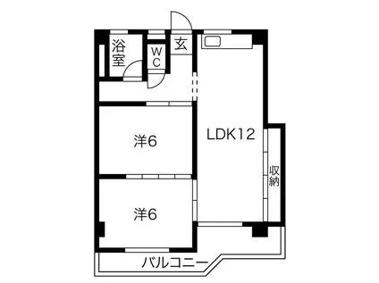 ラヴィエール笠松(2LDK/2階)の間取り写真