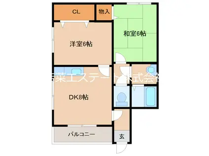 ハウスドエピ(2DK/1階)の間取り写真