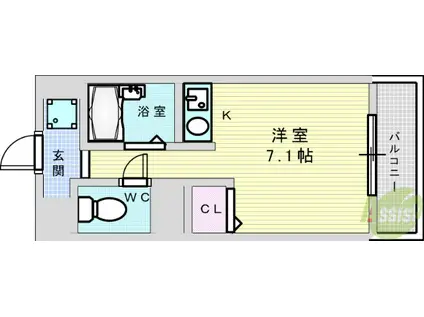 ART21(ワンルーム/3階)の間取り写真