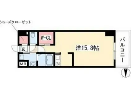 VIARE STORIA(1SK/4階)の間取り写真