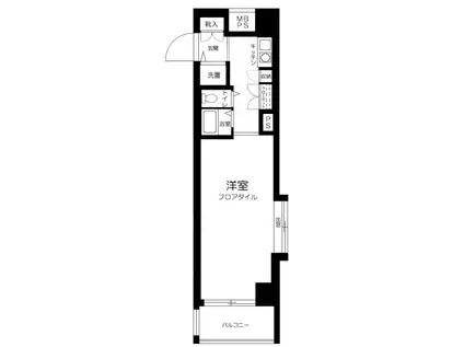 ライオンズプラザ川崎(1K/3階)の間取り写真