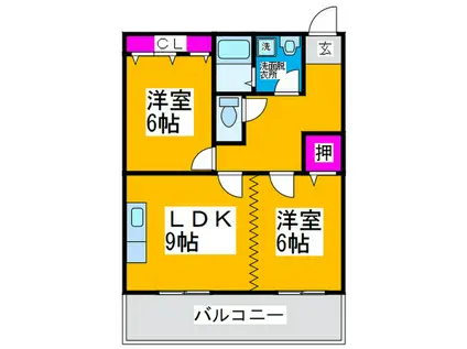 アルページュ3(2LDK/2階)の間取り写真