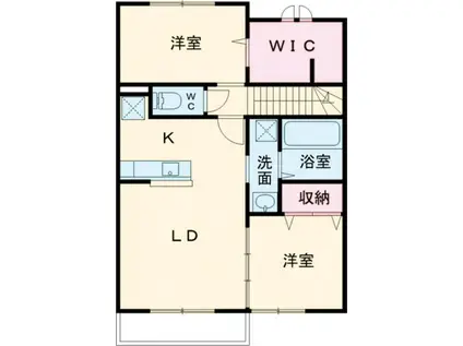 グランボナール(2LDK/2階)の間取り写真