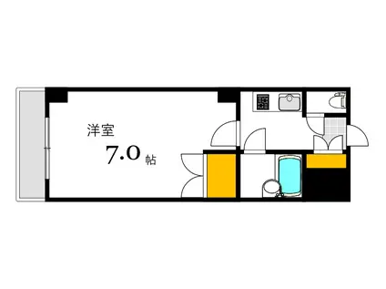 カルティエ城北通(1K/6階)の間取り写真