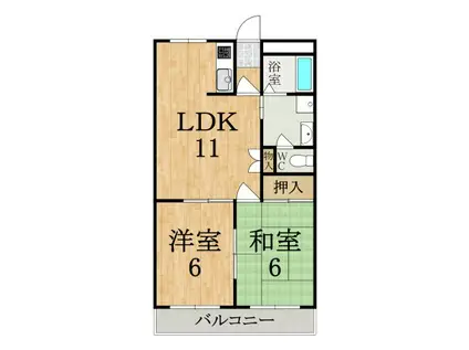 フローラルコートII番館(2LDK/3階)の間取り写真