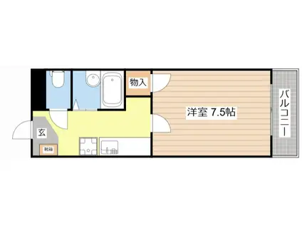 フーミン(1K/1階)の間取り写真
